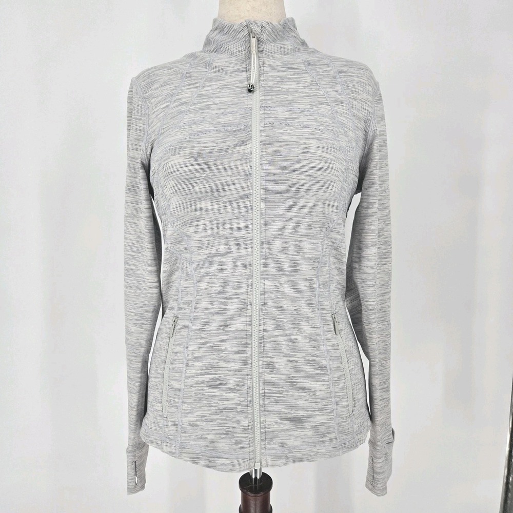 Lululemon Define Jacket 12 Wee Are From Space Ice Grey White Luon Thumbholes